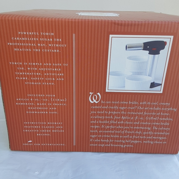 WILLIAMS SONOMA CREME BRULEE TORCH SET 4 CULINARY - Picture 5 of 13